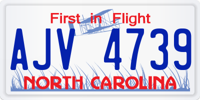 NC license plate AJV4739