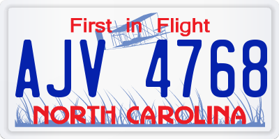 NC license plate AJV4768