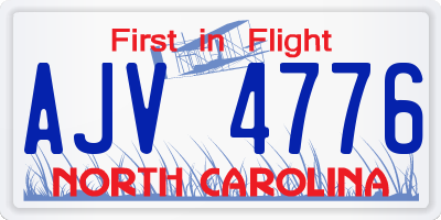 NC license plate AJV4776
