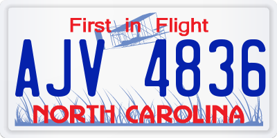NC license plate AJV4836