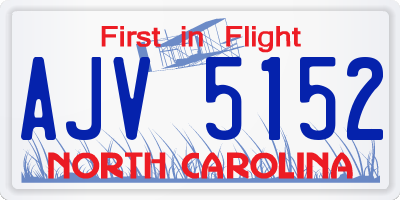 NC license plate AJV5152