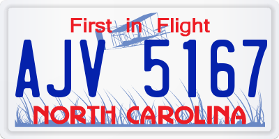 NC license plate AJV5167