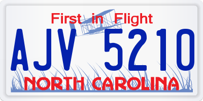 NC license plate AJV5210