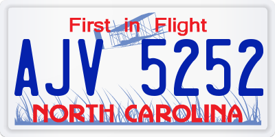 NC license plate AJV5252