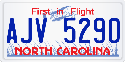 NC license plate AJV5290