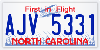 NC license plate AJV5331