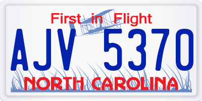 NC license plate AJV5370