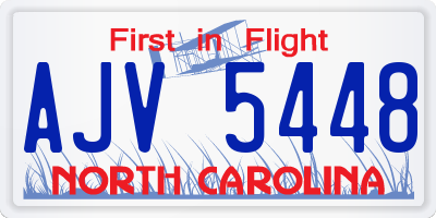 NC license plate AJV5448