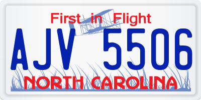 NC license plate AJV5506