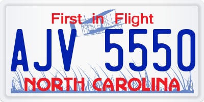 NC license plate AJV5550