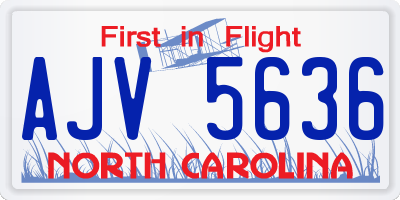 NC license plate AJV5636