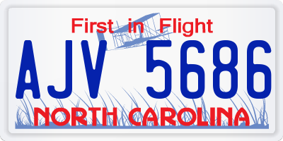 NC license plate AJV5686