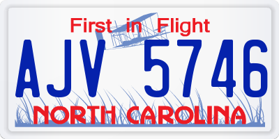 NC license plate AJV5746