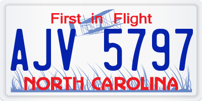 NC license plate AJV5797