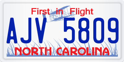 NC license plate AJV5809