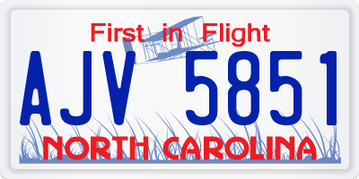 NC license plate AJV5851