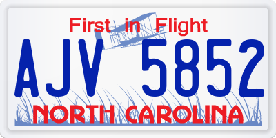 NC license plate AJV5852