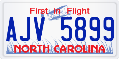 NC license plate AJV5899