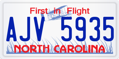NC license plate AJV5935