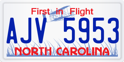 NC license plate AJV5953