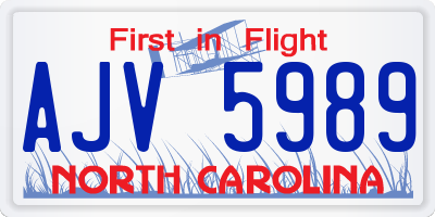 NC license plate AJV5989