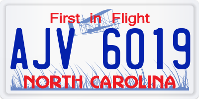 NC license plate AJV6019