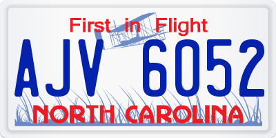 NC license plate AJV6052