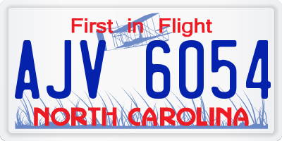 NC license plate AJV6054