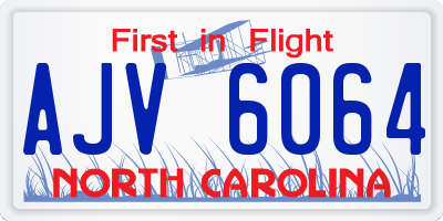 NC license plate AJV6064