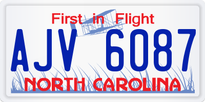 NC license plate AJV6087