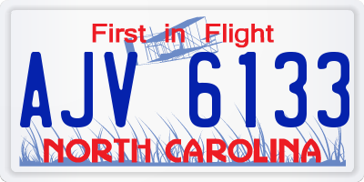 NC license plate AJV6133