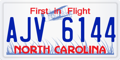 NC license plate AJV6144