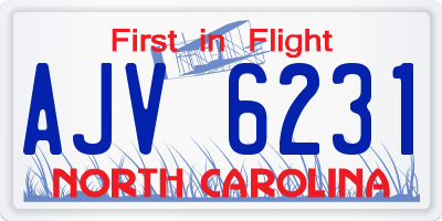 NC license plate AJV6231
