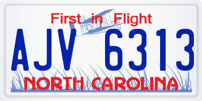 NC license plate AJV6313