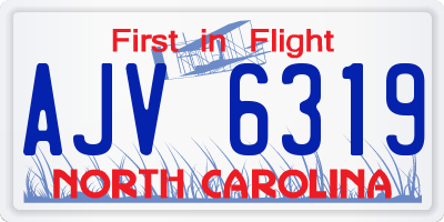 NC license plate AJV6319