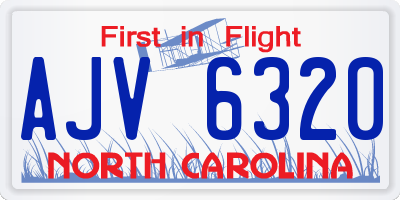 NC license plate AJV6320