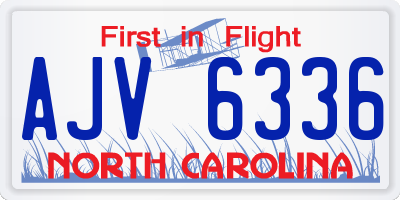NC license plate AJV6336