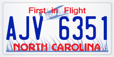 NC license plate AJV6351