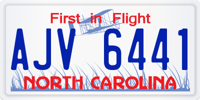 NC license plate AJV6441