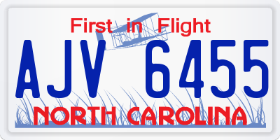 NC license plate AJV6455