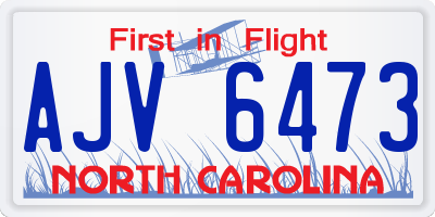 NC license plate AJV6473