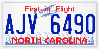 NC license plate AJV6490