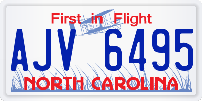 NC license plate AJV6495