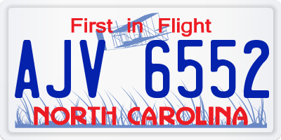 NC license plate AJV6552