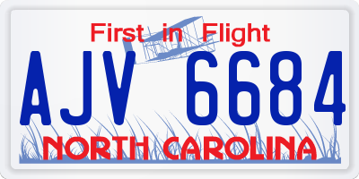 NC license plate AJV6684
