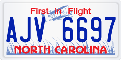 NC license plate AJV6697