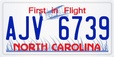 NC license plate AJV6739