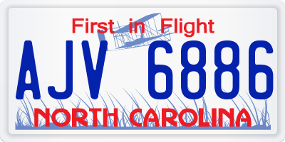 NC license plate AJV6886