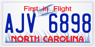 NC license plate AJV6898