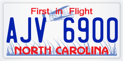 NC license plate AJV6900